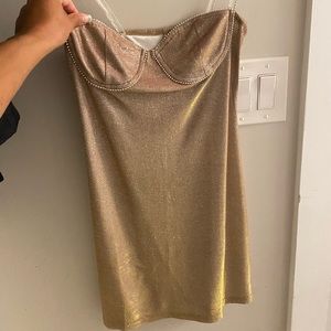 Iridescent slip dress.